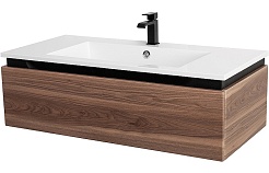 Cezares Тумба с раковиной Slider 100 подвесная дымчатый орех – фотография-1