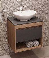 Teymi Тумба с раковиной Ritta 55 дуб эврика/графит матовый подвесная T60523 раковина T50503