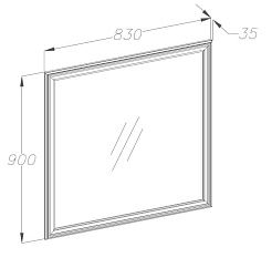 Opadiris Зеркало для ванной Санрайз 90 слоновая кость – фотография-4