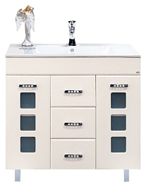 Misty Тумба для умывальника Квадро 75 бежевая – фотография-1