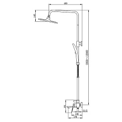 Azario Душевая стойка Lursy AZ-K2349BN сатин – фотография-5