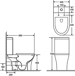 Azario Унитаз-компакт Fretta Round AZ-7121A безободковый с бачком с сиденьем микролифт белый – фотография-17