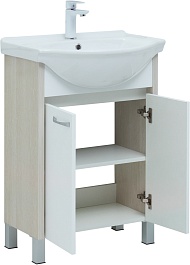 Aquanet Тумба с раковиной Донна 60 белый дуб/белая – фотография-5