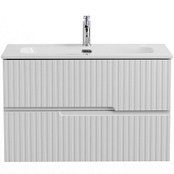 Cezares Тумба с раковиной Duet-N 80 подвесная CZR-8073-80 ясень белый софт – фотография-2