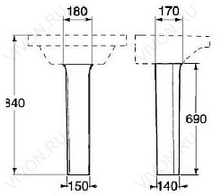 Gustavsberg Пьедестал для раковины Basic 939 – фотография-3