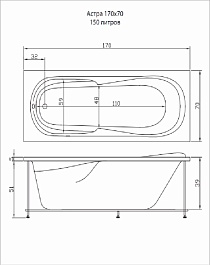 Aquatika Акриловая ванна Аквастандарт Астра Basic – фотография-3