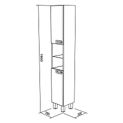 Bas Мебель для ванной "Альта 55" Делла Классик с пеналом и зеркальным шкафом – фотография-3