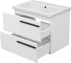 Misty Тумба под раковину Ненси 70 подвесная белая матовая – фотография-3