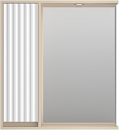 Brevita Зеркальный шкаф Balaton 75 L белый/бежевый – фотография-1