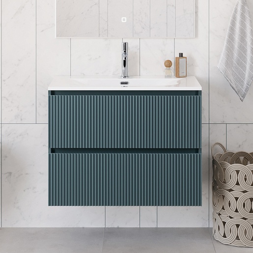 BelBagno Тумба с раковиной Uno 90 подвесная Голубой матовый с раковиной BB-8099-90 – фотография-14