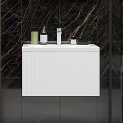 Mixline Тумба с раковиной Вектор 60 подвесная белая – фотография-7