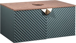 Runo Мебель для ванной Андорра 85 Lavello подвесная зеленый графит/дуб коньячный – фотография-3