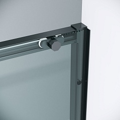 Grossman Душевая дверь в нишу Style 130x195 профиль черный матовый стекло прозрачное – фотография-10