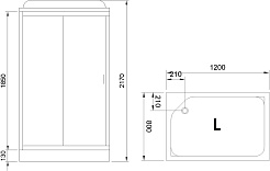 Royal Bath Душевая кабина HP RB 8120HP6-WT-BL-L 120x80 L стекло прозрачное профиль черный матовый – фотография-4