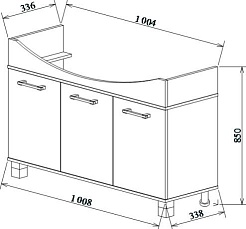 Sanflor Мебель для ванной Толедо 105 венге, северное дерево светлое – фотография-10