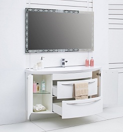 De Aqua Мебель для ванной Лонг 140, зеркало Тренд – фотография-12