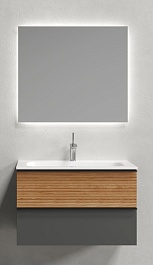 Sancos Мебель для ванной Delta 80 дуб красный/графит – фотография-1