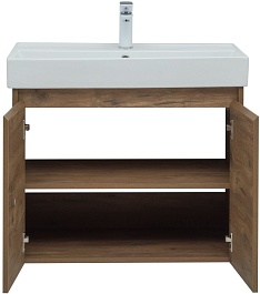 Aquanet Тумба под раковину Nova Lite 75 2 дверцы подвесная дуб рустикальный – фотография-7