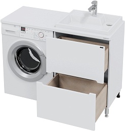 СанТа Тумба под раковину над стиральной машиной Лондон 59 белая – фотография-3