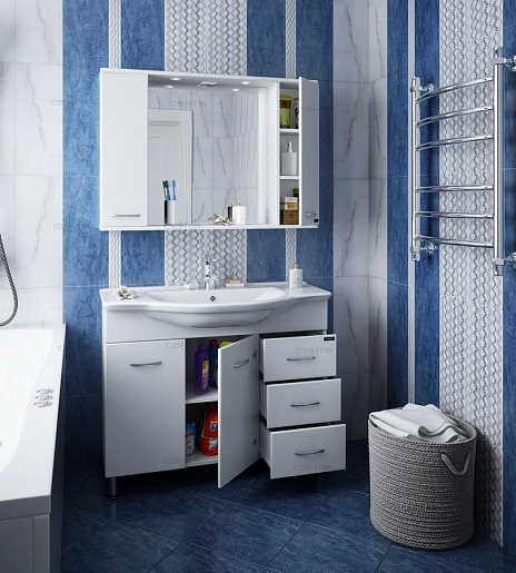 СанТа Мебель для ванной Эльбрус Прима 100 свет – картинка-3