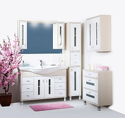 Бриклаер Зеркальный шкаф Бали 120 светлая лиственница – фотография-5