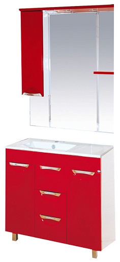 Misty Мебель для ванной Кристи 90 L красная – фото, картинка, фотография-1