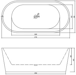 Ceruttispa Акриловая ванна Resia 170x80 СТ7388 – фотография-12
