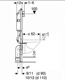 Geberit Инсталляция Duofix 458.103.00.1 UP100 с кнопкой Delta 21 115.125.11.1 белого цвета – фотография-4