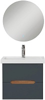 Onika Мебель для ванной Айленд 60 подвесная графит/дуб крафт