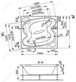 Vagnerplast Акриловая ванна Helios 194 – фотография-4