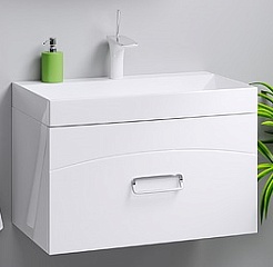 Aqwella Тумба с раковиной Темпо 70 белая – фотография-1