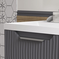 Equil Тумба под раковину Mirage 60 1 ящик подвесная графит софт – фотография-7