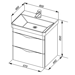 Aquanet Тумба с раковиной "Орлеан 60" белая – фотография-9