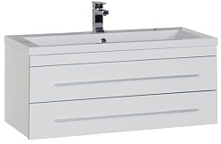 Aquanet Тумба с раковиной Верона 100 подвесная белая – фотография-1