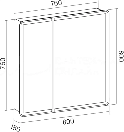Equil Зеркальный шкаф Eltoro 80 чёрный софт – фотография-9