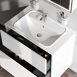 Am.Pm Тумба с раковиной Func 80 подвесная белая матовая – фотография-4