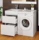Mixline Тумба с раковиной Созвездие 110 L под стиральную машину белая – картинка-17
