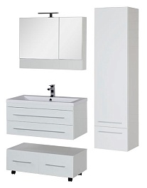 Aquanet Зеркальный шкаф "Нота 90" камерино белый – фотография-4