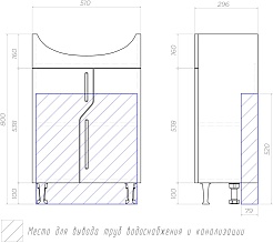 Vigo Тумба с раковиной Grand 55 – фотография-13