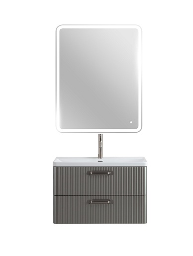 BelBagno Тумба с раковиной Due 80 подвесная Сатин ручки Матовый атласный никель – картинка-15