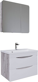 Grossman Мебель для ванной Талис 70 подвесная бетон пайн/белая – фотография-1