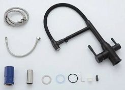 Frap Смеситель для кухни F4398-6 черный – фотография-3