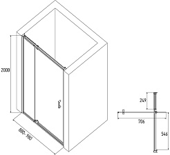 Alex Baitler Душевая дверь в нишу AB71C90 – фотография-3