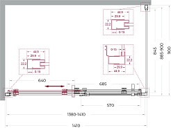 BelBagno Душевой уголок Marino MARINO-2-AH-1-140/90-C-GM 140x90 профиль оружейная сталь стекло прозрачное – фотография-10