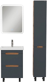 Onika Тумба с раковиной Айленд 60 графит/дуб крафт – фотография-12