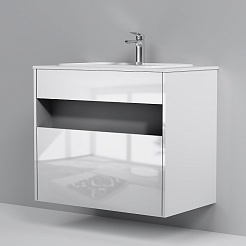 Am.Pm Тумба с раковиной Func 80 подвесная белая глянцевая – фотография-4