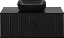 Brevita Тумба под раковину Richard 105 подвесная черная матовая – фотография-1