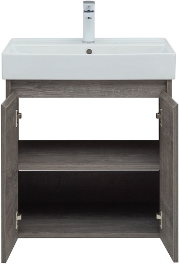 Aquanet Тумба под раковину Nova Lite 60 2 дверцы подвесная дуб рошелье – картинка-7