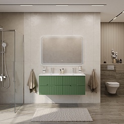 Cezares Тумба под раковину Duet-N 120 с 4 ящиками подвесная фисташковый софт – фотография-9