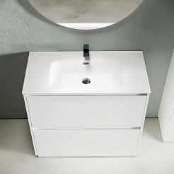 Sancos Тумба под раковину Libra Floor 90 белый глянец – фотография-2